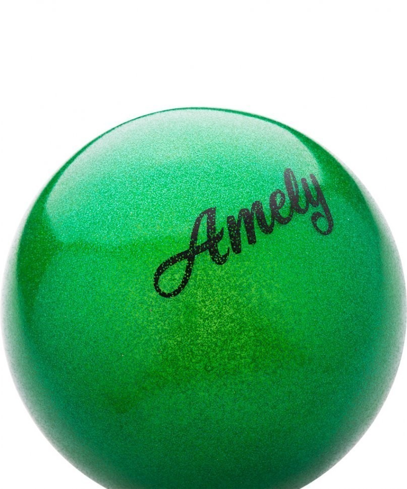 Мяч для художественной гимнастики AGB-103 19 см, зеленый, с насыщенными блестками (445593)