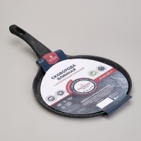 Сковорода блинная agness с антипригарным покрытием &quot;black marble&quot;, 24х2см, индукционное дно (932-523)