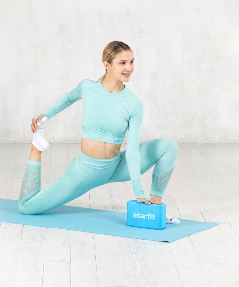 Блок для йоги STARFIT YB-200 EVA, синий пастель (2113199)