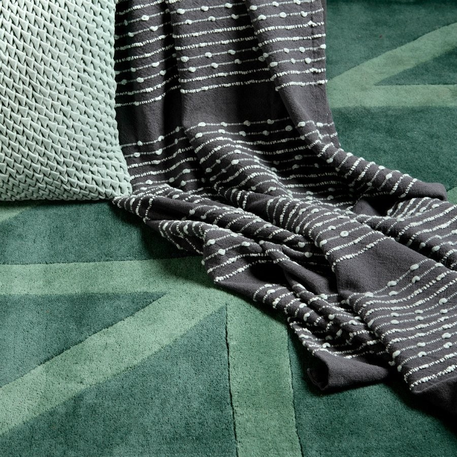 Покрывало из хлопка серого цвета с декоративной строчкой из коллекции ethnic, 180х250 см (66479)