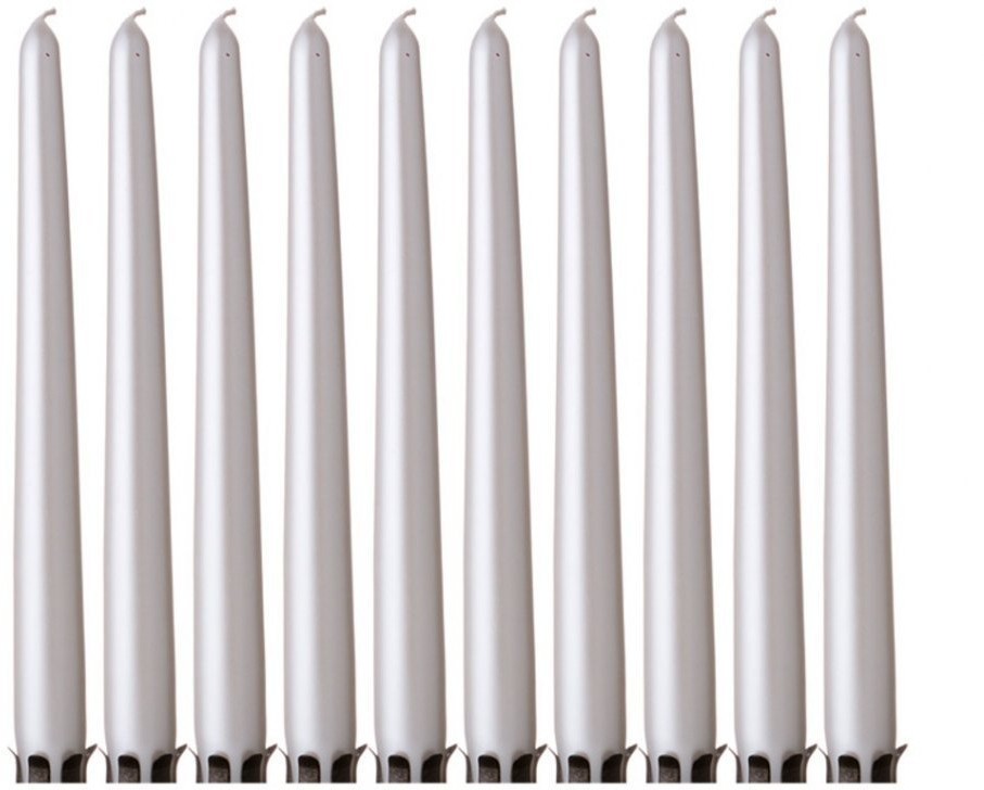 Набор свечей из 10 шт. металлик перламутровый высота=24 см. Adpal (348-639)