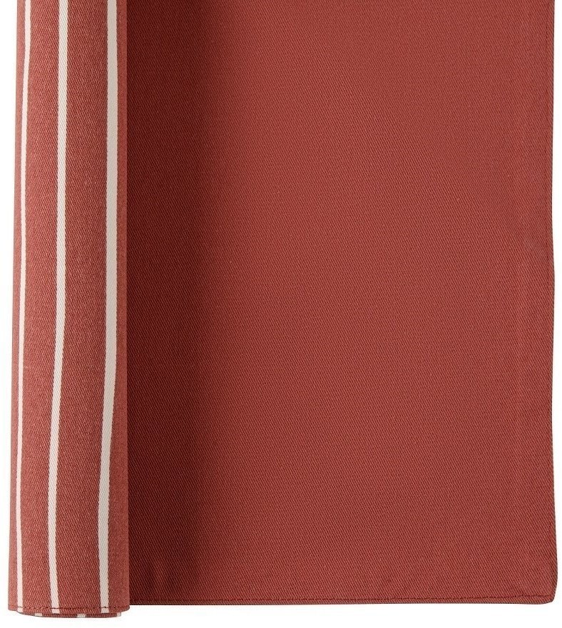 Салфетка двухсторонняя под приборы из хлопка терракотового цвета с принтом Полоски из коллекции prairie, 35х45 см (69708)