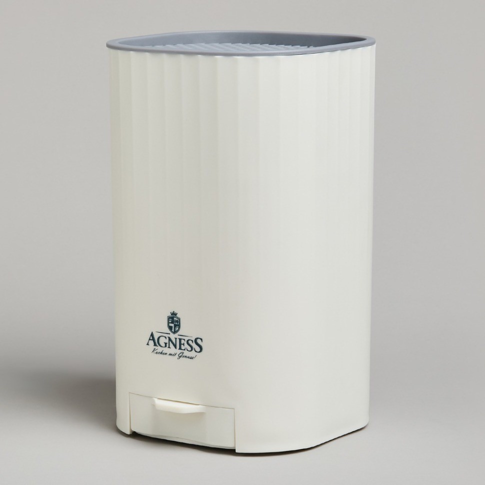 Подставка для ножей agness с точильным камнем 13,6*14,6*23 см (907-322)