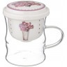 Кружка стеклянная с фарфоровым ситом lefard тюльпаны 420 мл (87-332)