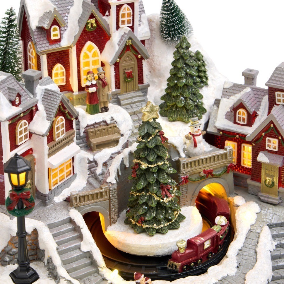 Музыкальная статуэтка "зимний городок" 28х28,5х27 см Lefard (146-2229)