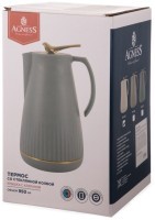 Термос со стеклянной колбой, 950 мл, крышка с клапаном Agness (734-200)