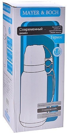 Термос 1,8 л со стеклянной колбой MAYER BOCH (28288)