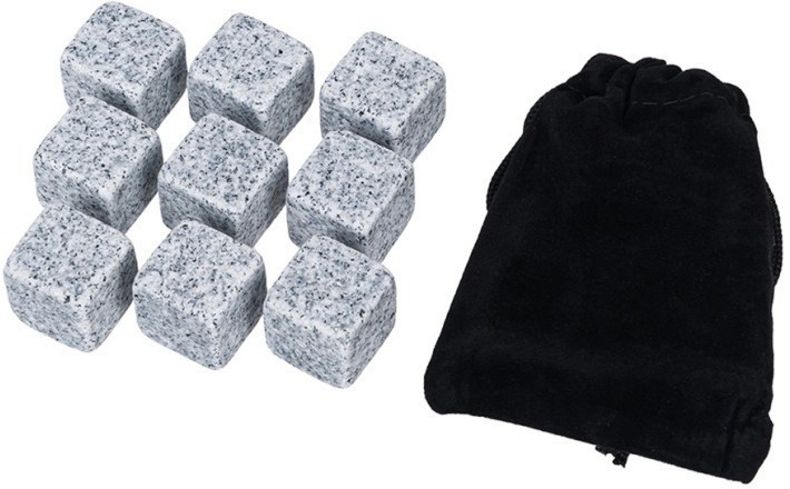 Набор каменных кубиков для охлаждения виски (кубики гранит 2 см (9 шт.), мешочек для хранения) HJ-IC20