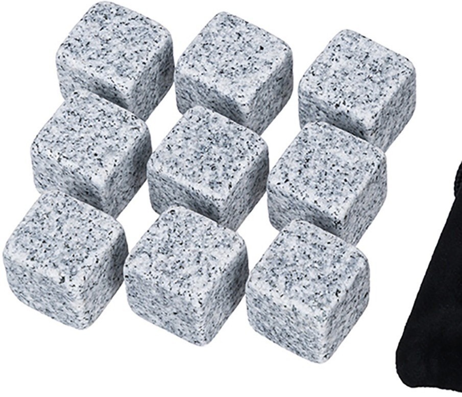 Набор каменных кубиков для охлаждения виски (кубики гранит 2 см (9 шт.), мешочек для хранения) HJ-IC20