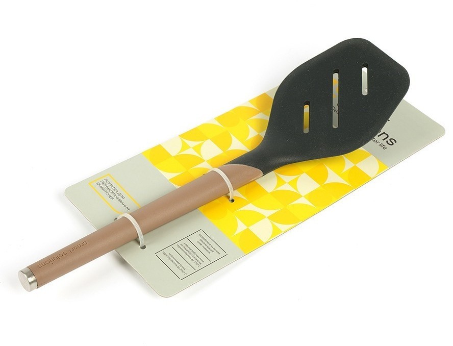 Лопатка с прорезями smartchef, 32 см, капучино-графит (76643)