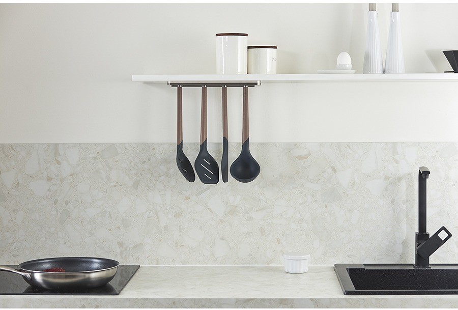 Лопатка с прорезями smartchef, 32 см, капучино-графит (76643)