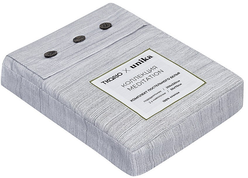 Комплект постельного белья из сатина из коллекции meditation, olive, 200х220 см (77726)