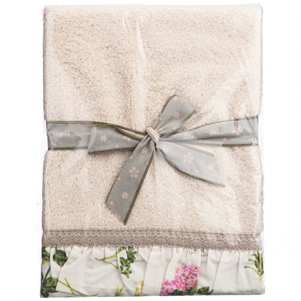 Полотенце махровое "шибби шик" 30х50см ,бежевый, 100%хлопок SANTALINO (850-460-32)