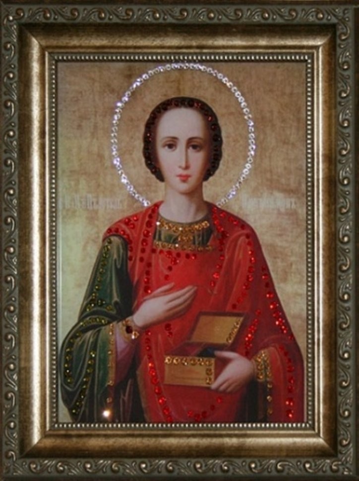 Икона Пантелеймон с кристаллами Swarovski (1362)