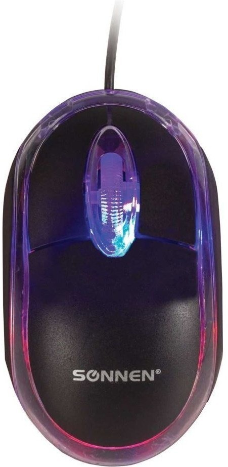 Мышь проводная оптическая USB с подсветкой Sonnen М-204 (512632) (3) (67103)