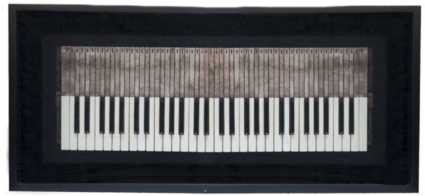 Картина Пианино H-DIM-WS-0004-Z, дерево, стекло, Black grey white, ROOMERS FURNITURE