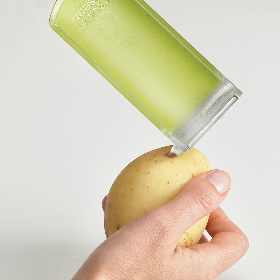 Овощечистка с горизонтальным гладким лезвием и емкостью для очисток peelstore, зеленая (71202)