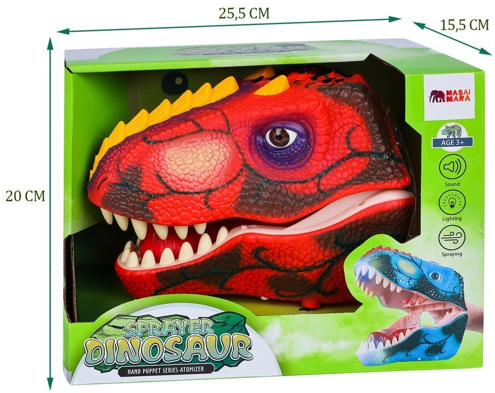 Тираннозавр (Тирекс) серии "Мир динозавров" - Игрушка на руку, парогенератор, красный (MM219-366)