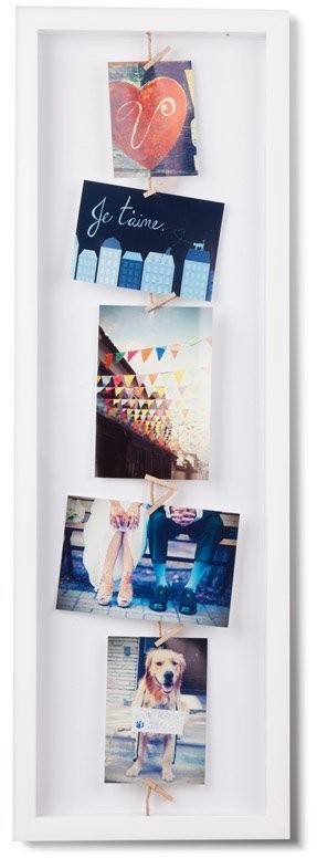 Панно для фотографий clothesline, белое, 7 прищепок (41657)