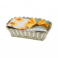 Набор полотенец в корзине из 2-х шт &quot;соле мио&quot;,40х60-1шт рогож,50х30см-1шт махра ,100% х\б SANTALINO (850-863-9)