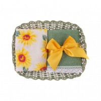 Набор полотенец в корзине из 2-х шт &quot;соле мио&quot;,40х60-1шт рогож,50х30см-1шт махра ,100% х\б SANTALINO (850-863-9)