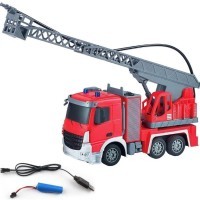 Радиоуправляемая пожарная машина (стреляет водой, масштаб 1:24) (YT55-9)