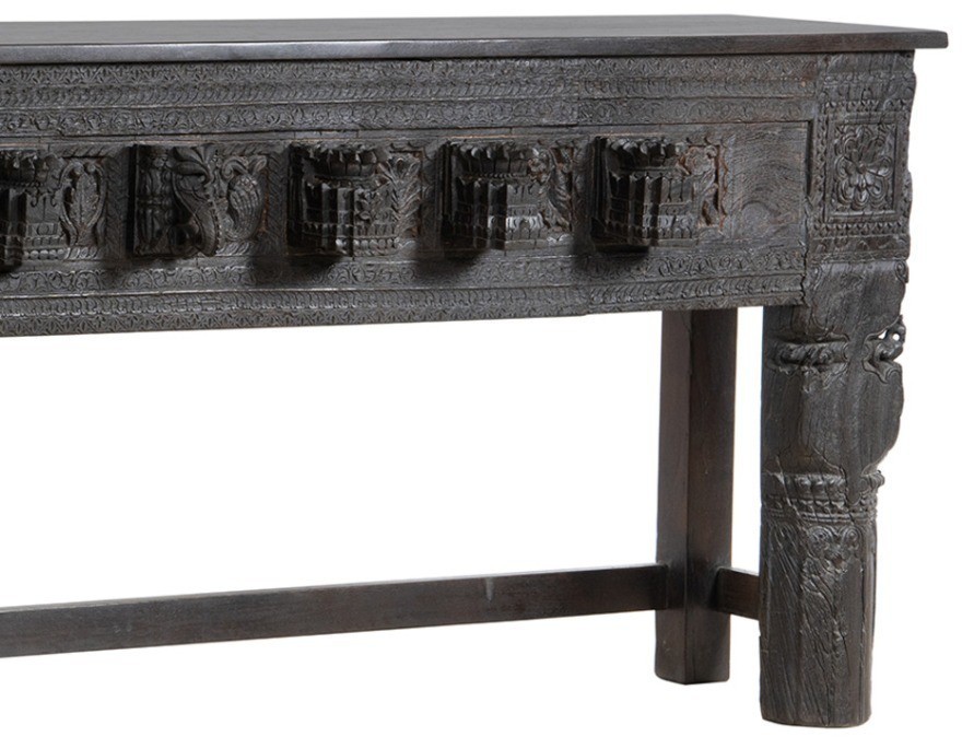 Консоль XIX век, Индия PA14616, Тиковое дерево, dark brown, ROOMERS ANTIQUE