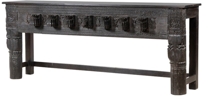 Консоль XIX век, Индия PA14616, Тиковое дерево, dark brown, ROOMERS ANTIQUE