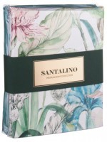 Кпб 1,5 спальный &quot;эдем&quot;, хлопок 100% цветы+бирюза, под150*215 -1шт., пр 180*220 -1шт., нав 70*50-2шт SANTALINO (985-250)