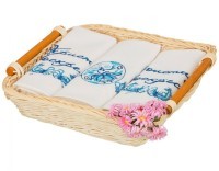 Набор салфеток &quot;пасхальная корзина&quot;, 40х40, 3шт, белый, вышивка, 100%хлопок SANTALINO (850-841-8)