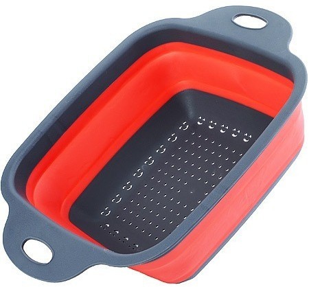 Дуршлаг силикон с ручками, КРАСНЫЙ.MB (31490)