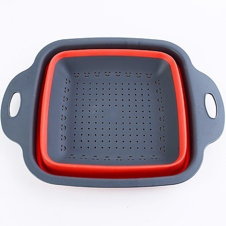 Дуршлаг силикон с ручками, КРАСНЫЙ.MB (31490)