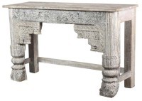 Консоль PA2359, Тиковое дерево, bleached white, ROOMERS ANTIQUE