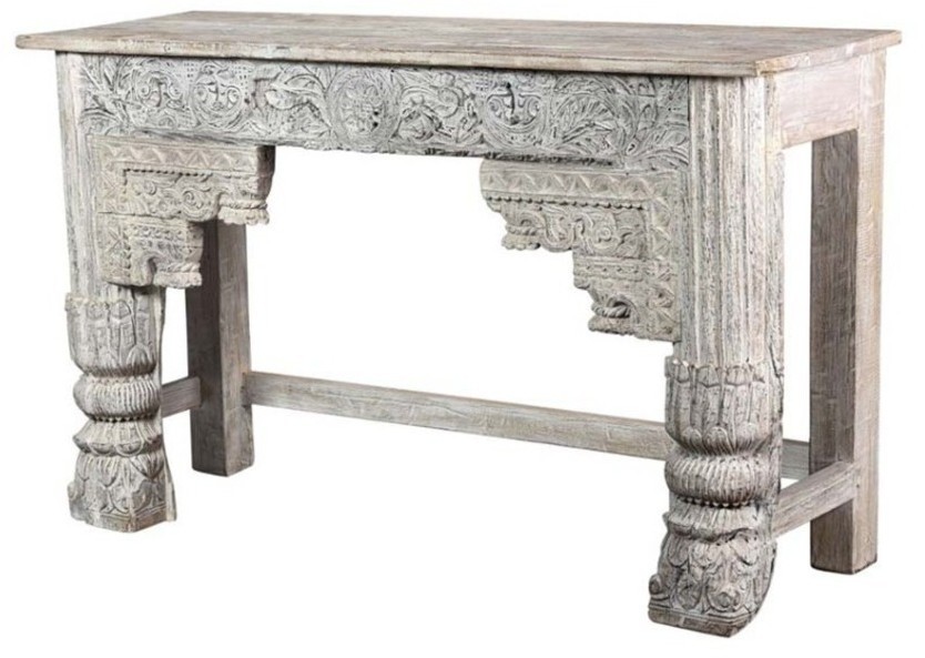 Консоль PA2359, Тиковое дерево, bleached white, ROOMERS ANTIQUE