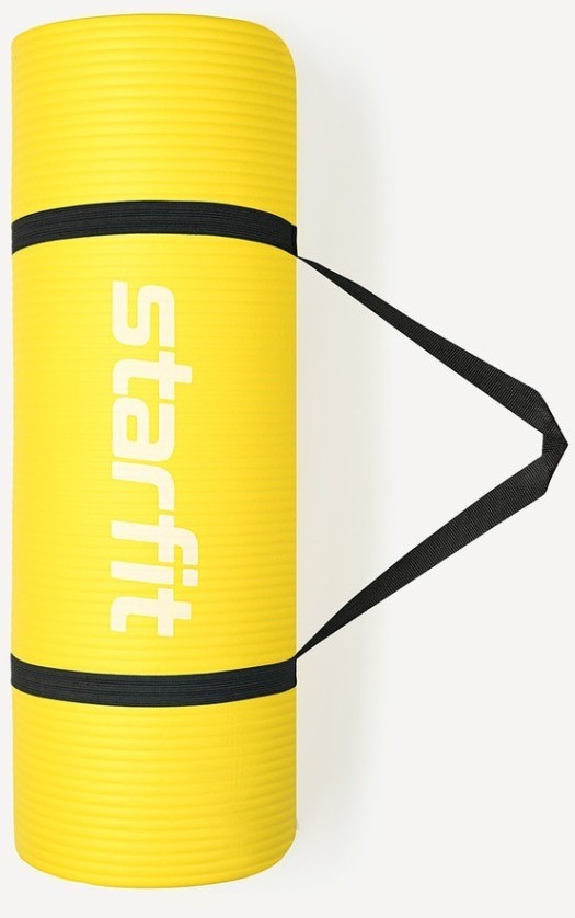 Коврик для йоги и фитнеса Starfit FM-301, NBR, 183x61x1,5 см, желтый (1007331)
