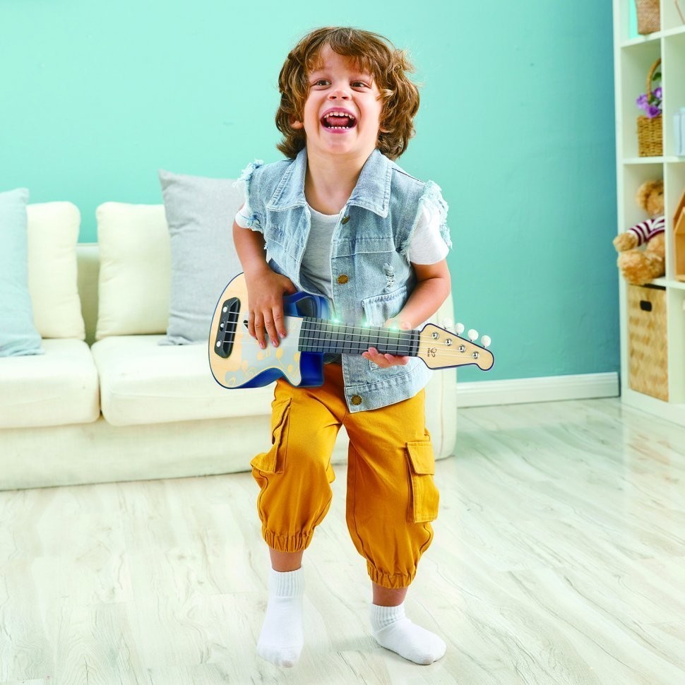Музыкальная игрушка Гавайская гитара для детей "Мерцающая укулеле", синяя (E0625_HP)