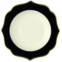 Тарелка LION005NE004220, 22 см, костяной фарфор, black, ivory, gold, LE COQ