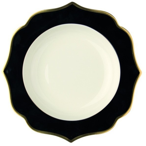 Тарелка LION005NE004220, 22 см, костяной фарфор, black, ivory, gold, LE COQ