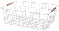 Корзина с деревянными ручками белая 42*30.5*15.5 см Agness (917-127)