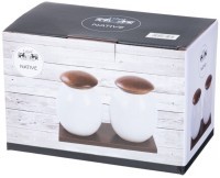 Набор банок с дерев. крышкой lefard &quot;native&quot; 18,5*12 см 400 мл 2 шт. на дерев. подставке (587-203)