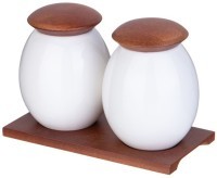 Набор банок с дерев. крышкой lefard &quot;native&quot; 18,5*12 см 400 мл 2 шт. на дерев. подставке (587-203)