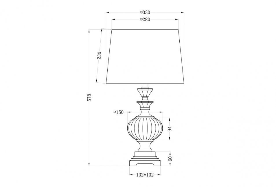 Лампа настольная плафон бежевый d33*60см (2) (TT-00000215)