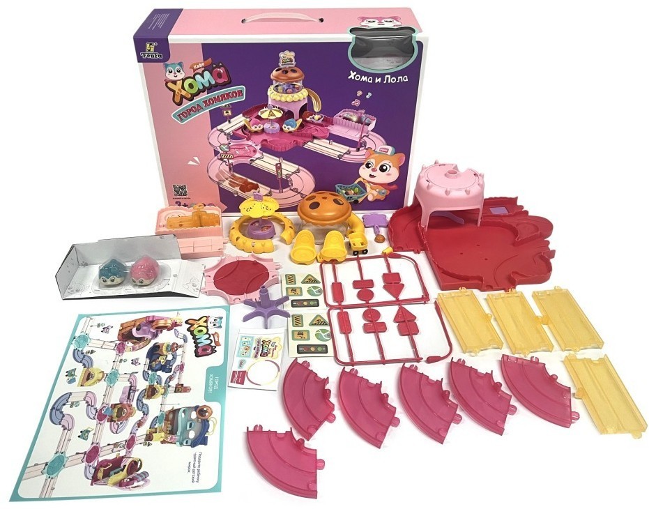 Игровой набор Fenfa "Город хомяков" Розовое Кафе в гостях у Лолы (2 хомяка, свет, звук) - 1619D