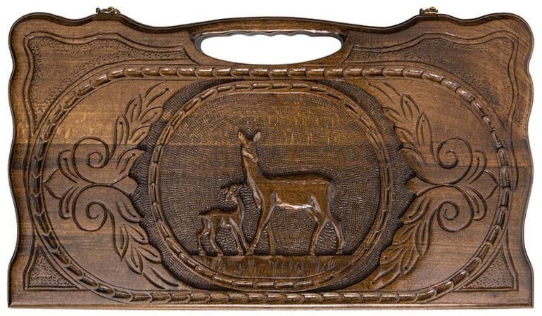 Нарды резные "Олень" с ручкой 60, Haleyan (28815)