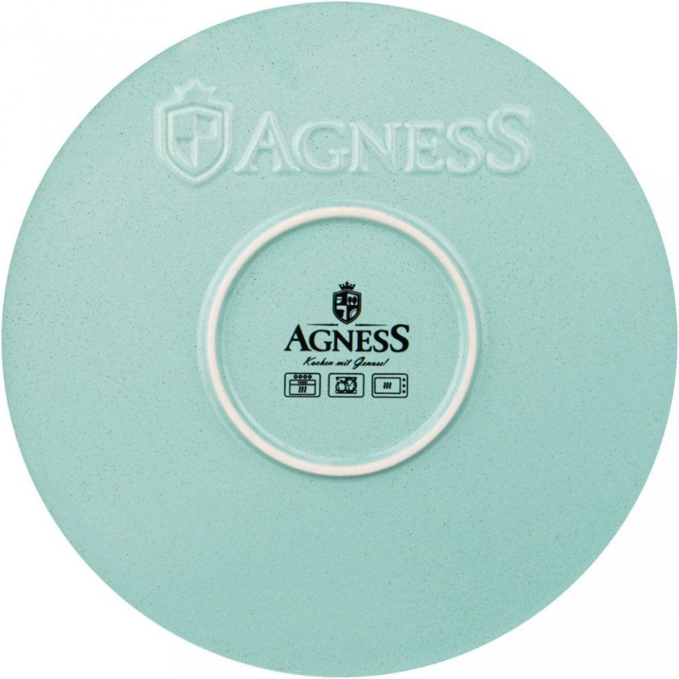 Форма для выпечки agness "modern kitchen" круглая лазурная 2300 мл 28*28*6 см Agness (777-090)