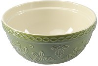 Миска зеленого цвета с рельефным узором Ягоды Тайги из коллекции russian north, 1,5л (76378)