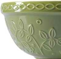 Миска зеленого цвета с рельефным узором Ягоды Тайги из коллекции russian north, 1,5л (76378)