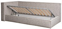 Кровать детская угловая Runa-80 с мех шенилл серая Seppia Ser 114*215*80см (TT-00016135)