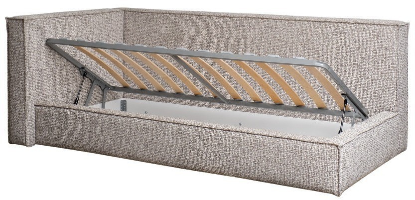 Кровать детская угловая Runa-80 с мех шенилл серая Seppia Ser 114*215*80см (TT-00016135)