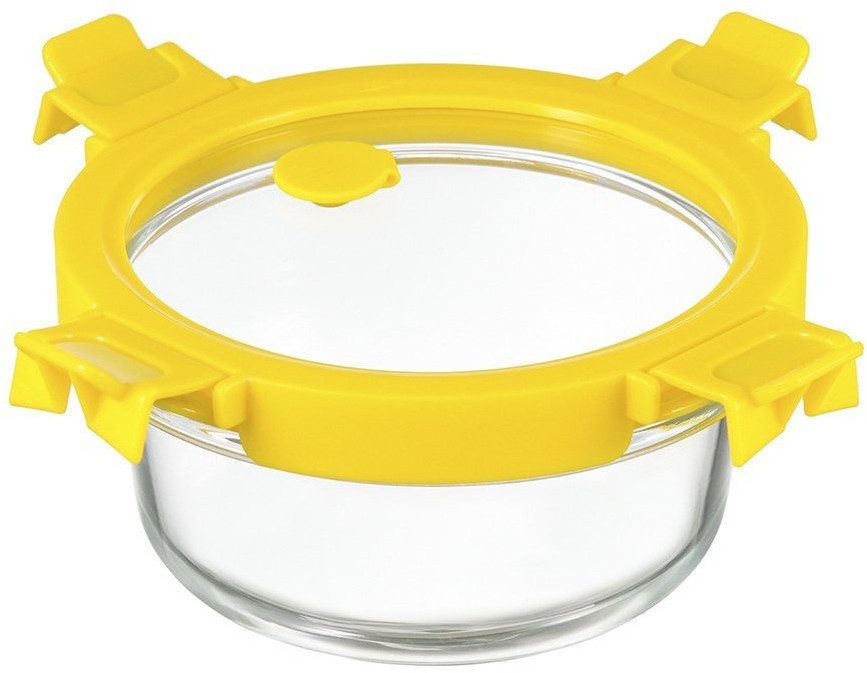 Контейнер для запекания и хранения круглый с крышкой, 400 мл, желтый (75148)